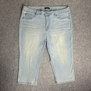 D.jeans Womens 36x19 Light Wash Denim Capri Pants Stretch Cropped Jeans Size